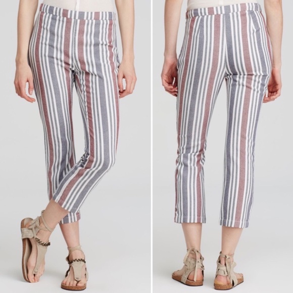 Free People Striped Mod Linen Trouser - Picture 3 of 8